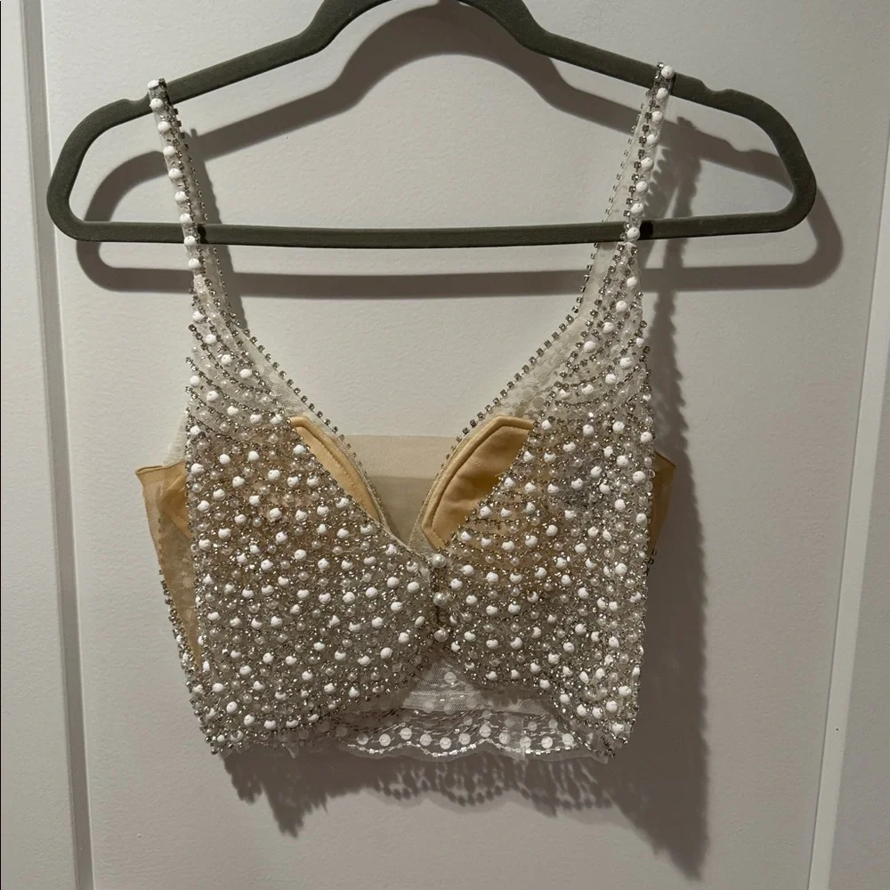 DB studio embellished spaghetti strap wedding top - Picture 4 of 5